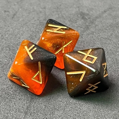 D8 Runas vikingas Dados poliédricos de labradorita Futhark / Dados de adivinación para mirar el cristal