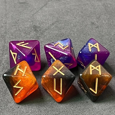 D8 Runas vikingas Dados poliédricos de labradorita Futhark / Dados de adivinación para mirar el cristal