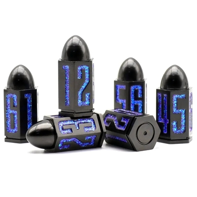 D6 Cuadro de dados de metal de bala 6 piezas 6 lados para Dnd Dungeons Rpg Warhammer Shadowrun Dice
