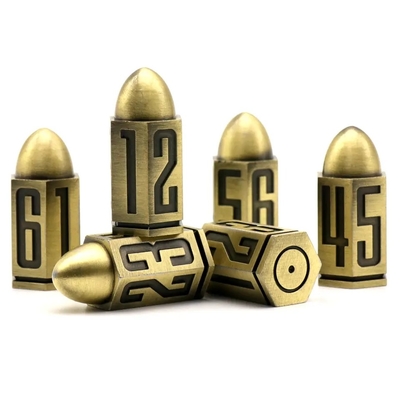 D6 Cuadro de dados de metal de bala 6 piezas 6 lados para Dnd Dungeons Rpg Warhammer Shadowrun Dice