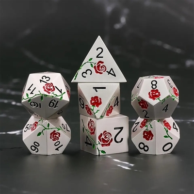 Dado HD grabado Rojo Rosa Electroplacado Dado de Plata para Juego de RPG
