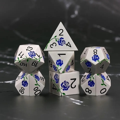 Dado HD grabado Rojo Rosa Electroplacado Dado de Plata para Juego de RPG