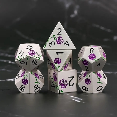Dado HD grabado Rojo Rosa Electroplacado Dado de Plata para Juego de RPG