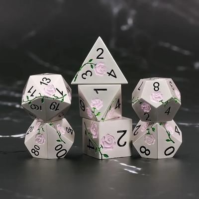 Dado HD grabado Rojo Rosa Electroplacado Dado de Plata para Juego de RPG