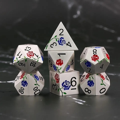 Dado HD grabado Rojo Rosa Electroplacado Dado de Plata para Juego de RPG