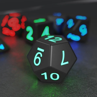 DND Junta de dados poliédricos Juego para adultos Truco mágico Pixeles Electrónico Brillo LED Dado