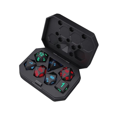 DND Junta de dados poliédricos Juego para adultos Truco mágico Pixeles Electrónico Brillo LED Dado