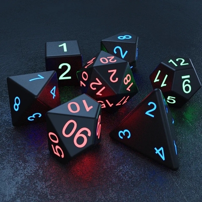DND Junta de dados poliédricos Juego para adultos Truco mágico Pixeles Electrónico Brillo LED Dado