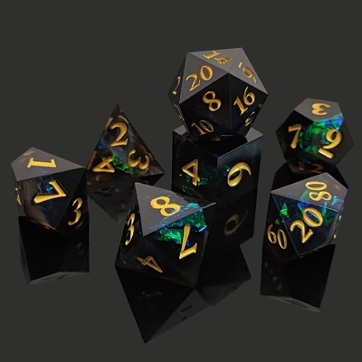 Dos colores personalizados DND RPG juego de dados D6 D20 7 Molde conjunto poliedro