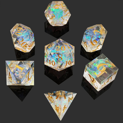 Conjunto de dados de resina afilada multicolor Dragón y mazmorra DND#RPG