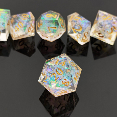 Conjunto de dados de resina afilada multicolor Dragón y mazmorra DND#RPG