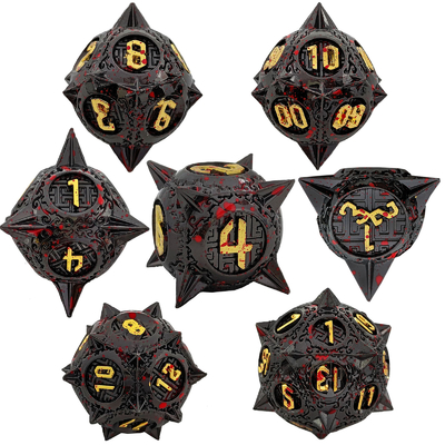 Bloodstarial Meteor Metal Dice Set D8 RPG Dragón y mazmorra