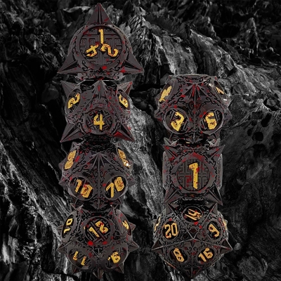 Bloodstarial Meteor Metal Dice Set D8 RPG Dragón y mazmorra