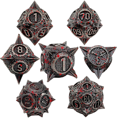 Bloodstarial Meteor Metal Dice Set D8 RPG Dragón y mazmorra