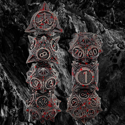 Bloodstarial Meteor Metal Dice Set D8 RPG Dragón y mazmorra