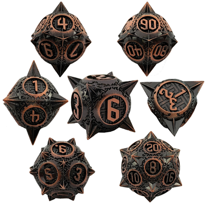 Retro Copper Meteor Martillo Diza de metal Dragón y mazmorra DND RPG D20