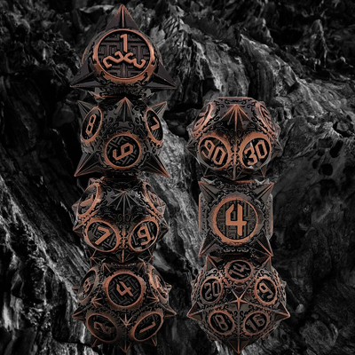 Retro Copper Meteor Martillo Diza de metal Dragón y mazmorra DND RPG D20