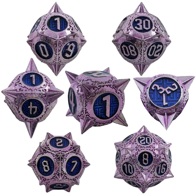 Un juego de dados de metal poliedro duradero Dragon And Dungeon 16mm Sparkle