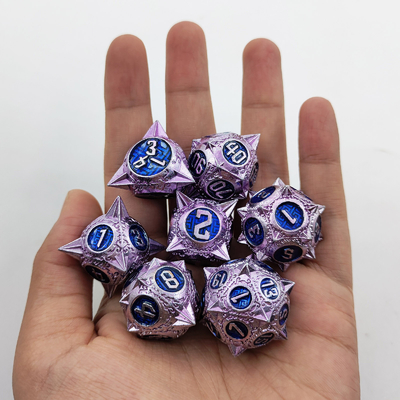 Un juego de dados de metal poliedro duradero Dragon And Dungeon 16mm Sparkle