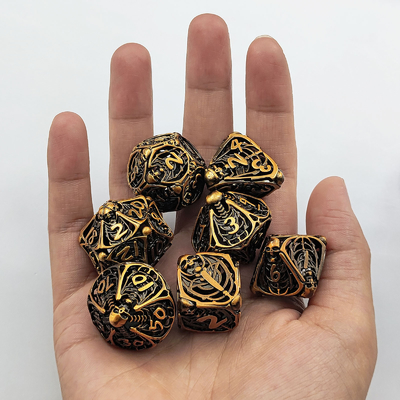 Cráneo de metal juego de dados hueco DND mazmorras y dragones RPG poliédrico Digital hueco