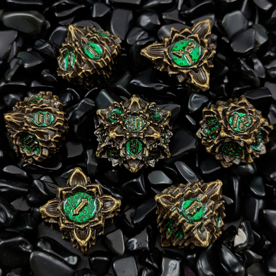 Lotus Metal Dice Set DND Dungeons and Dragons TRPG Juego de mesa de D6