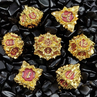 Lotus Metal Dice Set DND Dungeons and Dragons TRPG Juego de mesa de D6