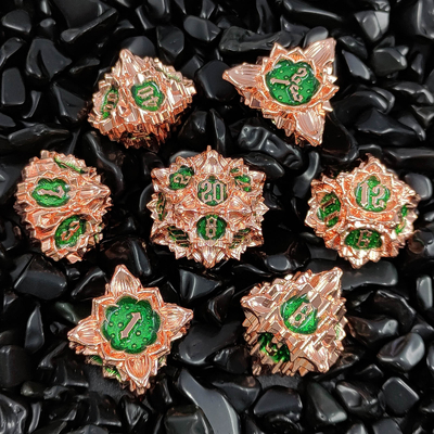 Lotus Metal Dice Set DND Dungeons and Dragons TRPG Juego de mesa de D6