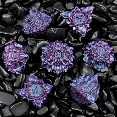 Lotus Metal Dice Set DND Dungeons and Dragons TRPG Juego de mesa de D6