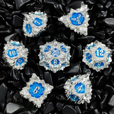 Lotus Metal Dice Set DND Dungeons and Dragons TRPG Juego de mesa de D6
