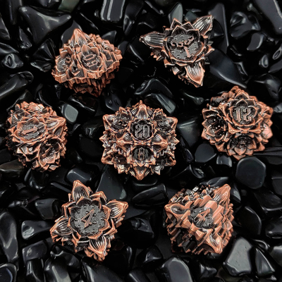 Lotus Metal Dice Set DND Dungeons and Dragons TRPG Juego de mesa de D6