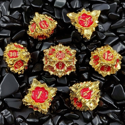 Lotus Metal Dice Set DND Dungeons and Dragons TRPG Juego de mesa de D6