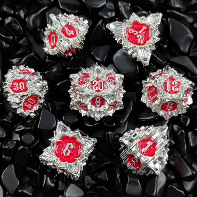 Lotus Metal Dice Set DND Dungeons and Dragons TRPG Juego de mesa de D6