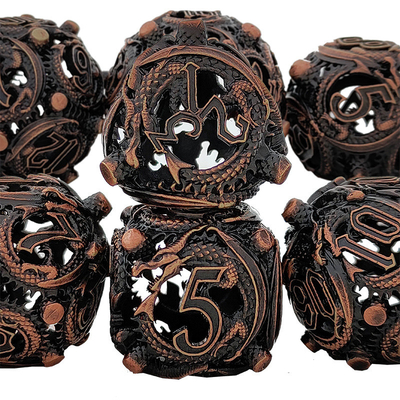 Longkong Circle Metal Dice Set DND Dungeon and Multi-Noodle Juego de ajedrez de rol