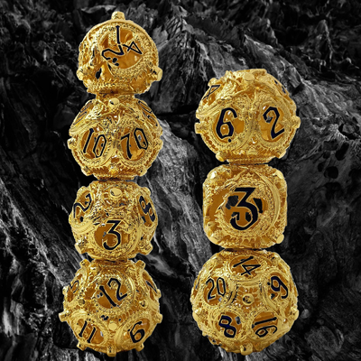 Longkong Circle Metal Dice Set DND Dungeon and Multi-Noodle Juego de ajedrez de rol