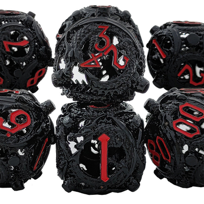 Longkong Circle Metal Dice Set DND Dungeon and Multi-Noodle Juego de ajedrez de rol