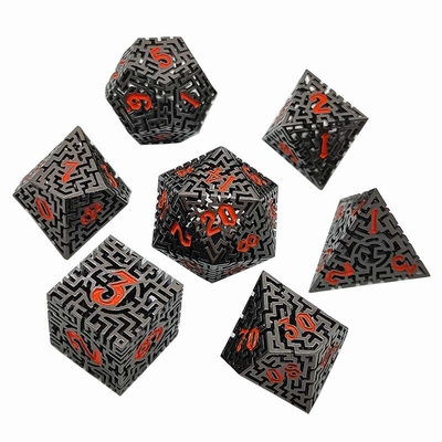 El laberinto hueco juego de dados de metal DND Krusu'S Call RPG multifacético