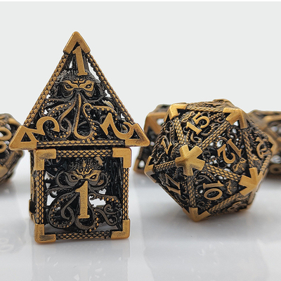 Pulpo Metal Hueco Con Muchas Caras Con juego de dados Budemen Dungeon And Dragon DND