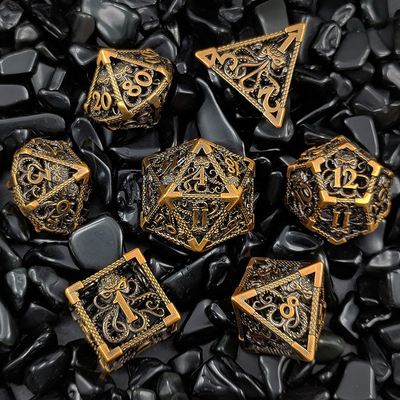 Pulpo Metal Hueco Con Muchas Caras Con juego de dados Budemen Dungeon And Dragon DND