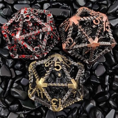 20 Carazos de metales huecos D20 DND a gran escala RPG poliédrico mazmorras y dragones