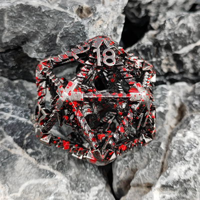 20 Carazos de metales huecos D20 DND a gran escala RPG poliédrico mazmorras y dragones