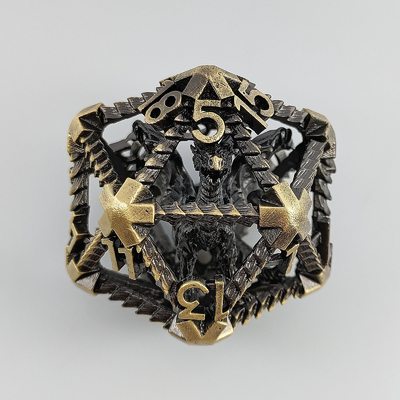 20 Carazos de metales huecos D20 DND a gran escala RPG poliédrico mazmorras y dragones