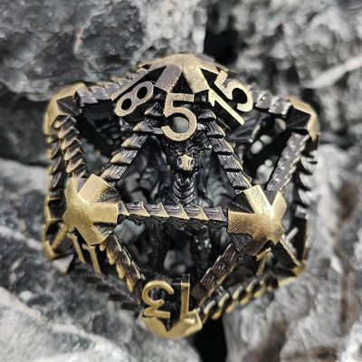 20 Carazos de metales huecos D20 DND a gran escala RPG poliédrico mazmorras y dragones