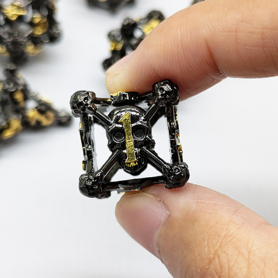 Cráneo hueco Multiface Metal Dice Set Dungeon y Dragón RPG # DND