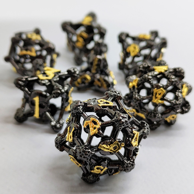 Cráneo hueco Multiface Metal Dice Set Dungeon y Dragón RPG # DND
