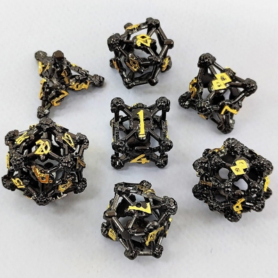 Cráneo hueco Multiface Metal Dice Set Dungeon y Dragón RPG # DND