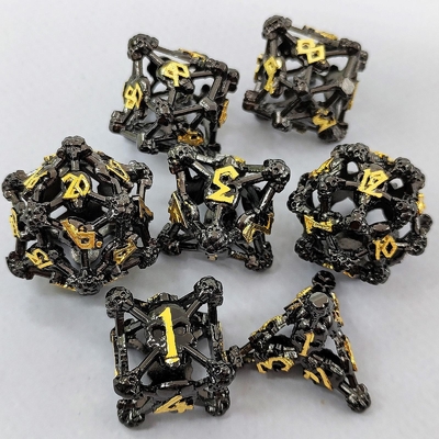 Cráneo hueco Multiface Metal Dice Set Dungeon y Dragón RPG # DND