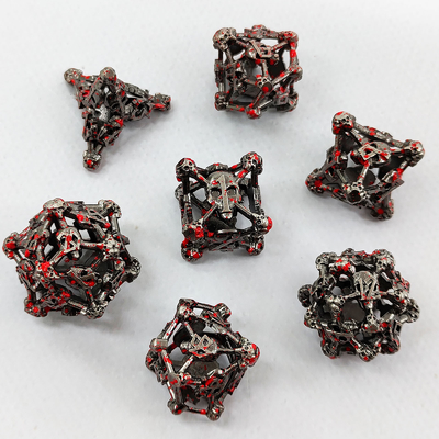Cráneo hueco Multiface Metal Dice Set Dungeon y Dragón RPG # DND