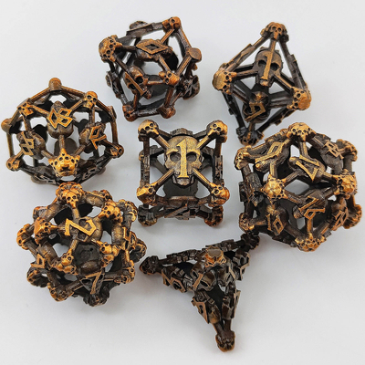 Cráneo hueco Multiface Metal Dice Set Dungeon y Dragón RPG # DND
