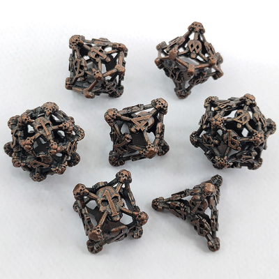 Cráneo hueco Multiface Metal Dice Set Dungeon y Dragón RPG # DND