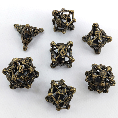 Cráneo hueco Multiface Metal Dice Set Dungeon y Dragón RPG # DND